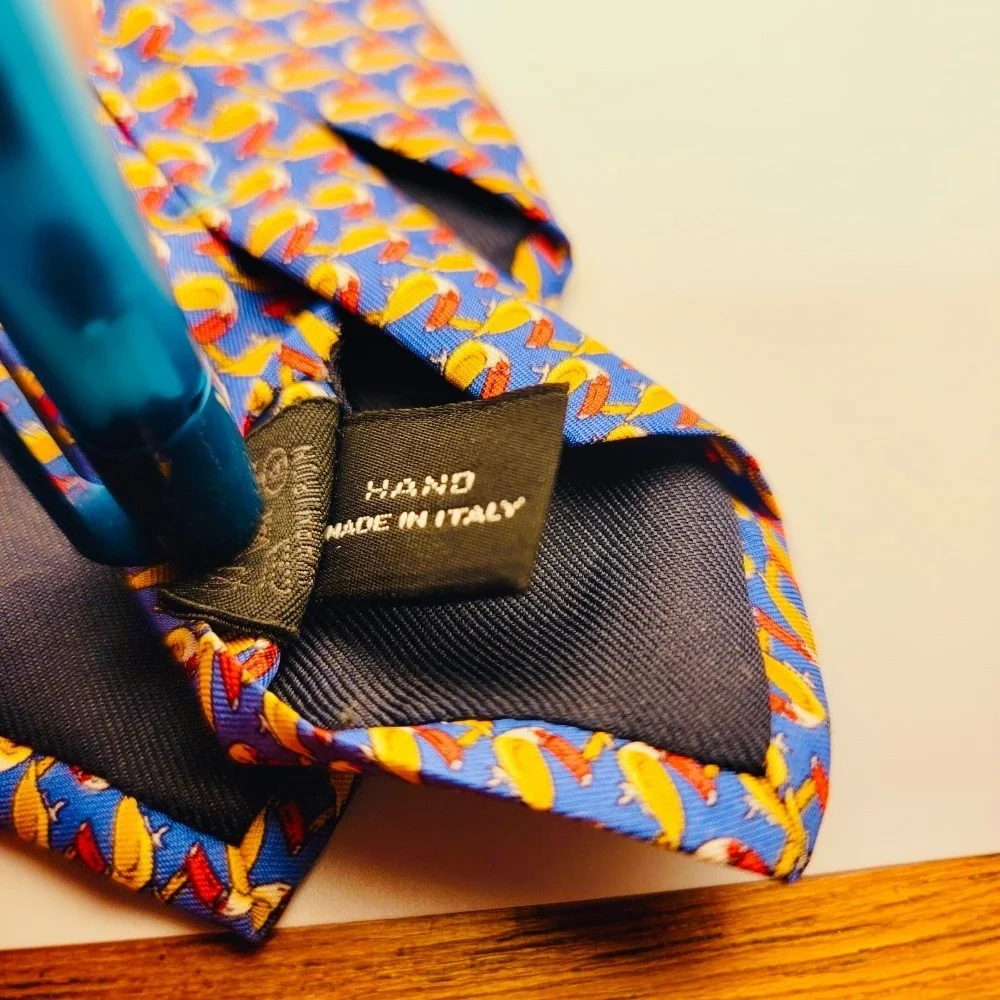 Barneys New York Novelty Necktie Silk Bird Print Business‎ Career